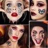Y 10 Sheet Skull Flower Temporary Tattoo Stickers Men Women Makeup Festival Carnival Birthday Party Fake Body Tattoos for Horror Theme Face Tattoos Body Tattoos