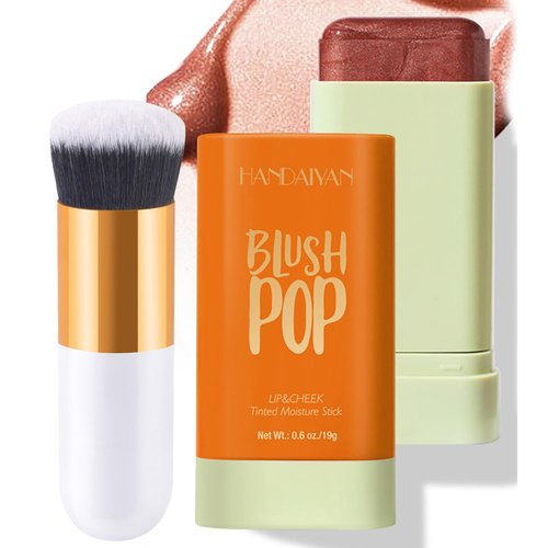 Cream Blush Stick, Contour Beauty Wand, Tinted Moisturizer Stick, Multi-Use Milk Blush Stick for 2-in-1 Cheek and Lip Tint & Eyeshadow, Waterproof Vegan Solid Tinted Matte Blush Stick (06#)