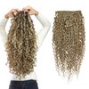 Hyssiet 16 Inch Curly Human Hair Clip in Extensions 7pcs with 16 Clips Healthy Wavy Clip Hair Extensions Real Human Hair 120g Light Brown Highlighted Bleach Blonde Soft Thick Curly Hair Extensions