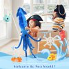 Karister Giant Squid Stuffed Animal Toy 41.3 inches with Four pcs of Marine Animal Plush Dolls Clownfish,Crab, Seahorse, Angler Fish Baby Toys, Suitable for Birthday Gifts for Children