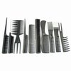 Banfluxion 10 Piece Black Professional Salon Hair Styling Barber Combs Kit Hair Barber Comb Set Plastic Fine and Wide Tooth Hair Combs for Hairdressing Stores and Styling Stores
