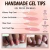 Bellelfin 120Pcs White French Tip Press on Nails, Short Fake Nails French Tip Glossy Nude Acrylic False Nail Full Cover Square Nails Press ons for Women Girls Artificial Fingernails