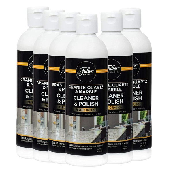 Fuller Brush Countertop Cleaner & Polish - Multi Surface Cleaner - Cleans, Polishes and Protects Granite Quartz Marble Glass Laminates Metal and Other Surfaces Refreshing Orange Scent Removes Odor (6 Pack)