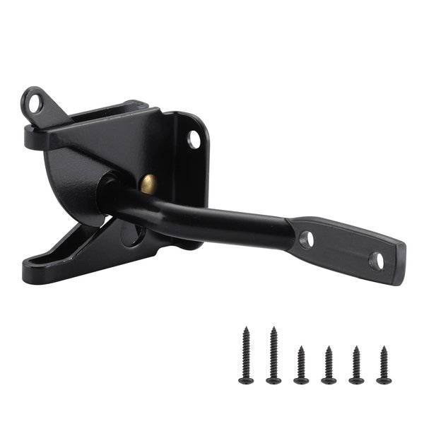 HOME MASTER HARDWARE Gate Latch for Wooden Fence Gates, Self-Locking Gate Latches, Heavy Duty Wood Door Hardware Kit for Outdoor Farm Garden Yard Pool