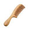 Wide Tooth Natural Green Sandalwood Comb - Exquisite Workmanship Smooth Mellow Handle- Handmade No Static Hair Comb (STY2)