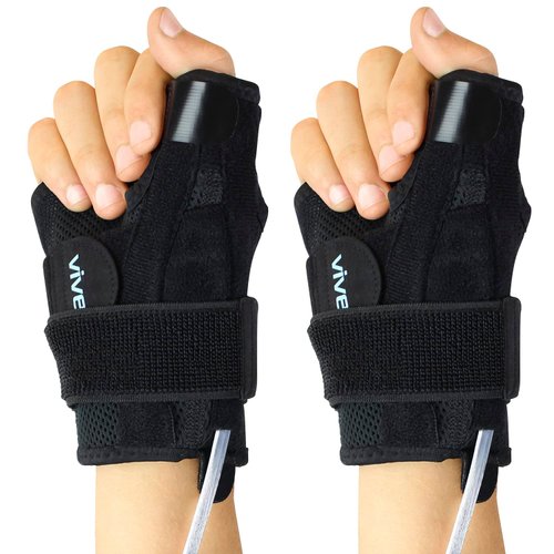 Vive Thumb & Wrist Brace for Right or Left Hand (2 Pack) - Spica Splint Brace for Carpal Tunnel, Tendonitis, & Arthritis in Hands or Fingers - Compression Support for Women Men - Stabilizer Relief