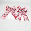 Red, Grey & White Chevron Equestrian Hair Bows-Available on French Barrette, Alligator Clip (Alligator Clip)