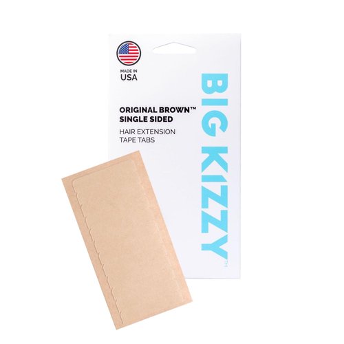 Big Kizzy Single Sided Original Brown Tape Tabs for Hair Extensions - Strong Hold and Residue Fre...