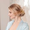 6 Packs Bride Gold Leaf Hair Pins, Vintage Leaves Hair Clip for Wedding Hair Pins, Bride and Bridesmaid Hairstyle Accessories