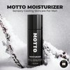 MOTTO Mens Face Cream Moisturizer- ICE-COLD - Made in USA - Hyaluronic Acid, Vitamin E, Menthol, Peppermint, & Eucalyptus, Coffee Seed Extract, Day & Night Moisturizing, 1 oz