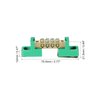MECCANIXITY Terminal Ground Bar Screw Block Barrier Brass 4 Positions Green for Electrical Distribution