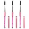 Tbestmax 3 Pcs Spoolies Mascara Wands Eyelash Brushes Eye Brow Brush Applicator with Cap for Travel Pink