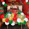 PheiLa 50 Pcs 12 Inch Christmas Balloons Red Green White Gold Confetti Balloons Christmas Party Decoration Supplies for Xmas Birthday Baby Shower Wedding New Year Party Decorations