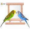 Bllesqelax Bllesqelax Bird Parakeet Mirror for Cage,Parrot Perch Stand,Wooden Hummingbird Swing Toy,Parakeet Accessories for Cockatiels Conure Finch Lovebird Canary African Grey Macaw