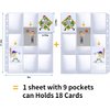 9 Pocket Card Sleeves ，Holds 900 Cards ，Trading Card Binder Sleeves，High Quality Thickened，Card Binder Sleeves, 3 Ring 9 Pocket Pages for Sports Cards, Coupons, Game Cards，50 Pack
