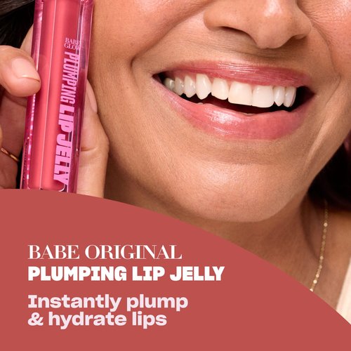 BABE ORIGINAL Glow Plumping Lip Jelly For Thicker Lips - High Shine Lip Gloss for Moisturizing, Hydrating and Soothing Lips (Rose)
