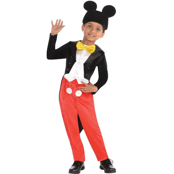 Costumes USA, Mickey Mouse Halloween Costume for Boys, Disney, Size Small 4-6, With Accessories