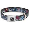 Buckle-Down Dog Collar Seatbelt Buckle Love Love Gray 15 to 26 Inches 1.0 Inch Wide