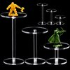 Burbell 6 Pieces Flying Miniatures Acrylic Display Stand Flying Miniatures Combat Riser Round Clear Flight Acrylic Stands for Display Tabletop RPG Board Game Cake