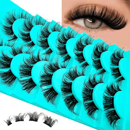 Clusters Lashes Flu-ffy D Curl DIY Individual Lashes,Cat-Eye 20mm Long Volume Eyelashes Cluster that Look Like Extensions,56 Pcs Dramatic Fake Eyelashes Clusters(7B-FD-BH16)