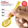 Gold Plastic Mini Spoons Disposable, 4 inch (80 Pack) Tasting Spoon, Dessert Mini spoon for Ice Cream Taster, Small Sample Desserts, Gelato Sampling, Fancy Miniature Pudding, Little Appetizers, Bulk
