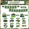 Joybileefun Army Birthday Party Decorations - 21PCS Camo Birthday Decorations with Banner Hanging Swirls Honeycomb Centerpieces for Tables Military Party Decorations for Boys Girls Party Supplies