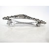 Generic Blue gray silver leaf and bow crystal hair clip barrette bridal hair clip