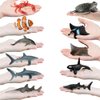 Sea Animal Figures Model Shark Whale Fish Turtle Crab Statues Home Decor Educational Laerning Desktop Decoration Toys Birthday Gifts(14 PCS)