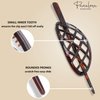 Parcelona French Criss Cross Pattern Tortoise Shell Brown Cellulose Acetate Made in France Chignon Bun Cover Ponytail Holder Hair Slider Pin Thru Updo with Stick for Women and Girls
