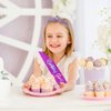 Jaciya Birthday Girl Sash Birthday Crown Purple Crown for Women Girls Princess Tiara Birthday Party Decorations Gifts