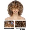 LYOLKSER wigs human hair 200 density short curly human hair wig with bangs 100% human hair no lace human hair wigs for women 12 inch highlight P4/27,for mom,for birthday,for travel.