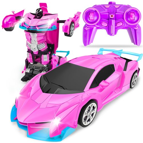 Transform Remote Control Car Toys for 3 4 5 6 7 8+ Year Old Boys Girls - 1:18 Rc Car Transformation Robot with One-Button Deformation & 360° Rotating Drifting, Cool Toys Gifts Transforming Robot Car