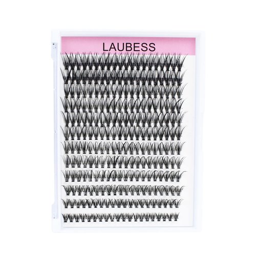 Cluster Eyelash Extensions Mixed LAUBESS Eyelash Clusters 30D Lash Clusters DIY Lash Extension Individual Lashes Natural Cluster Lashes Eyelash Extension (30D-0.07C-14-18mm)
