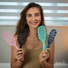 Magic Hair Brush Blue | Professional Flexible Vented Hair Brush For Detangling | Blue Detangler Brush And Blue Traveling Case Use As A Blowout Brush Styling Brush Or Wet/Dry Brush