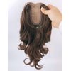 Natural Wavy 14" Middle Part Hair Topper 10x13cm Mixed Hair Clip in French Style Wig Light Brown