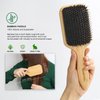 BESTOOL Hair Brush, Boar & Nylon Bristle Brush for All (Women, Men, Kids) Wet/Dry Hair, Massaging Detangling, Enhance Shine & Health (Square, Black)