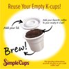 Disposable Cups for Use in Keurig® Brewers - Simple Cups - 25 Cups, Lids, Filters with Easy Close Stand - Use Your Own Coffee