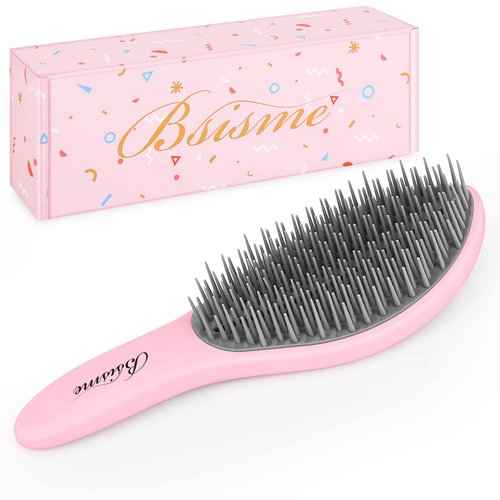 Detangler Brush, Detangling Hair Brushes for Women Men Kids Curly Wavy Straight Long Short Thick Thin Fine Afro Wet or Dry Hair, Small Travel Brush Easily Glide Through Tangles