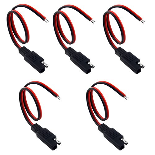 WMYCONGCONG 5 PCS SAE Power Automotive Extension Cable SAE Quick Connector Disconnect Plug SAE 2 Pin Automotive Extension Cable 18AWG 300mm