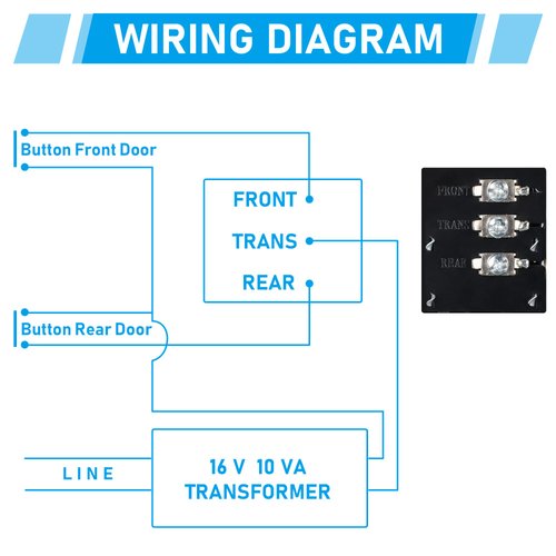 Wired Doorbell Chime, 16V 10VA Front and Rear Door Chime for Home Wall Inside, Compatible with Doorbell Botton and Doorbell Transformer, Two Loud Sounds (classic Style)