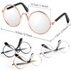9 Pairs Doll Glasses Metal Wire Rim Clear Lens Eyewear Fabric Doll Dress Up Eyeglasses Mini Dolls Costume Accessories for 8 Inch Doll and Plush(9 Pcs 3.74 Inch, Fits for 18 Inch Doll and Dog)