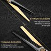 2 Pcs Sharp Hair Cutting Scissors, Stainless-Steel 6.7‘’ Barber Scissors Professional, Multifunctional Thinning Shears for Hair Cutting, Wigs Texturizing Tools for Women Men Home Salon(Gold)