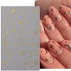 8 Sheets Gold Nail Sticker 3D Self-Adhesive Nail Decals Art Unique Moon Sun Stars White Cloud Snake Design Nail Art Sticker Decoration for Women Manicure Tips Acrylic Nails DIY Nails Art Supplies