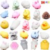 24 Pieces Mochi Squishy Prefilled Easter Eggs; 2 1/4 inch Eggs for Easter Basket Stuffers, Filled Easter Egg Hunt Event, Kawaii Unicorn Squishies Party Favor, Goodie Bag Filler, Claw Machine