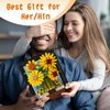 Topdear 3D Sunflower Building Block Sets with Frame, Sunflower Flower Bouquet Building Set for Kids Age 6+, Adult, Creative Framed 3D Sunflowers Building Kit Gift for Mother's Day, Birthday, Christmas