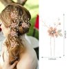 Bridal Hair Combs, 5PCS Wedding Hair Pins Set Crystal Flower Hair Clips Bride Bridesmaid Hair Sides Comb Rhinestone Barrettes, Pearl Flower Hair Pins Hair Accessories for Women Girls (Pink)