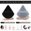 Maitys 12 Pieces Powder Puff Triangle Face Makeup Cosmetic for Loose Powder Soft Body Washable Reusable Foundation Sponge Mineral Wet Dry Makeup Tool(Black, Gray, Small)