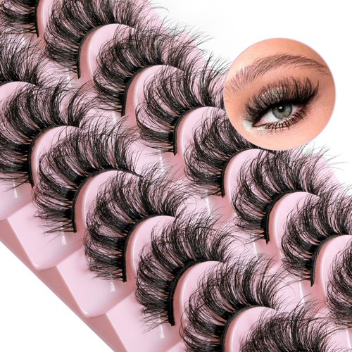 False Lashes Fluffy Lashes Full Curly Eyelashes 20mm Lashes Volume Strip Lashes Natural Strip Lashes Pack Focipeysa