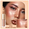 FOCALLURE Shimmer Liquid Highlighter, Smooth Cream Formula and Non-greasy Finish,Delivers a Natural Glow, Long Lasting Illuminator Highlighter Face Enhancing Makeup,Desire Oxygen