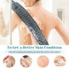 Inmorven Back Scrubber for Shower Exfoliating Body Scrubber 40 inch Double-Sided Back Exfoliator Scrub Towel, Bath Body Brush Widened Back Washer with Handle for Men and Women,Grey